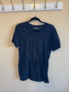 NFY Black V-Neck Skull Short Sleeve Tee
